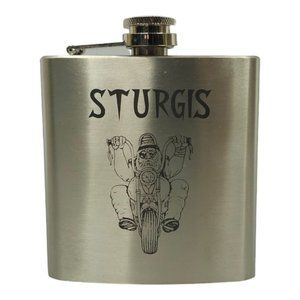 Sturgis Bike Rally Stainless Steel 6 Oz Flask Motorcycle Hog Rider NEW